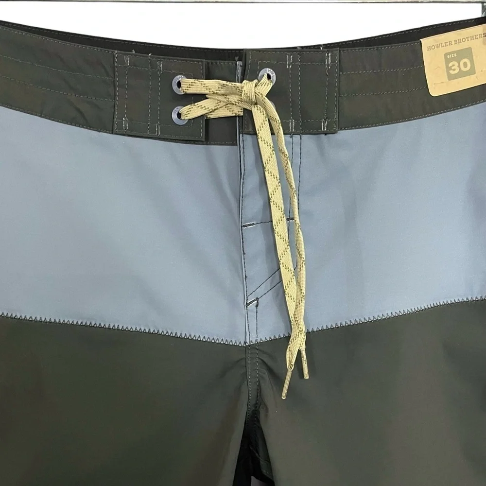 Howler Brothers Buchannon Boardshorts HB Chargers Antique Black/Blue Mirage NWT - Picture 6 of 12